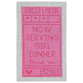 Guest Check - Now Serving Girl Dinner Needlepoint Canvas