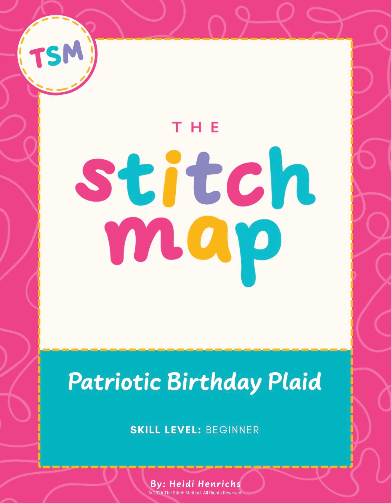 Patriotic Birthday Plaid Needlepoint Stitch | Stitch Map™ Digital Download + Video Tutorial