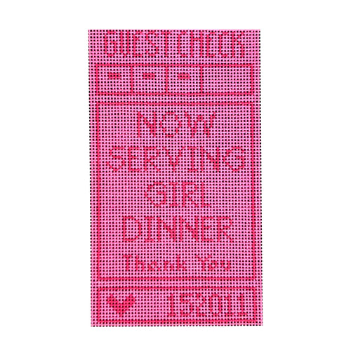 Guest Check - Now Serving Girl Dinner Needlepoint Canvas