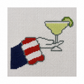Patriotic Margarita 18 Mesh Needlepoint Canvas | Uncle Sam Sips