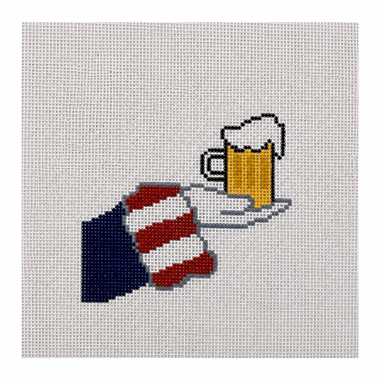 Patriotic Beer 18 Mesh Needlepoint Canvas | Uncle Sam Sips