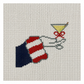 Patriotic Martini 18 Mesh Needlepoint Canvas | Uncle Sam Sips