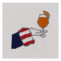 Patriotic Aperol Spritz 18 Mesh Needlepoint Canvas | Uncle Sam Sips
