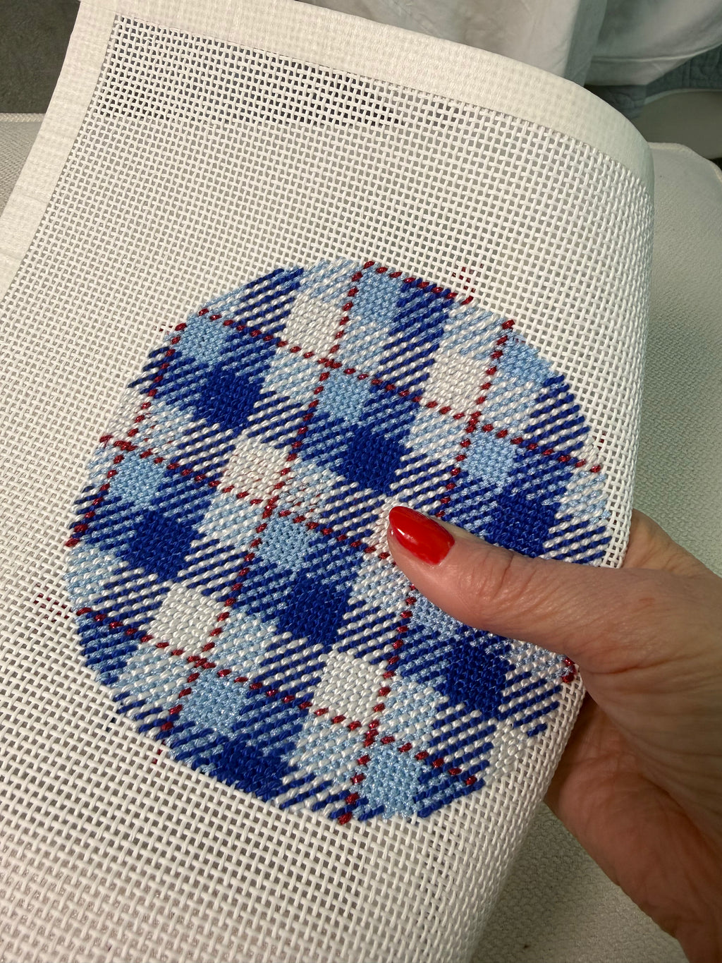 Patriotic Birthday Plaid Needlepoint Stitch | Stitch Map™ Digital Download + Video Tutorial