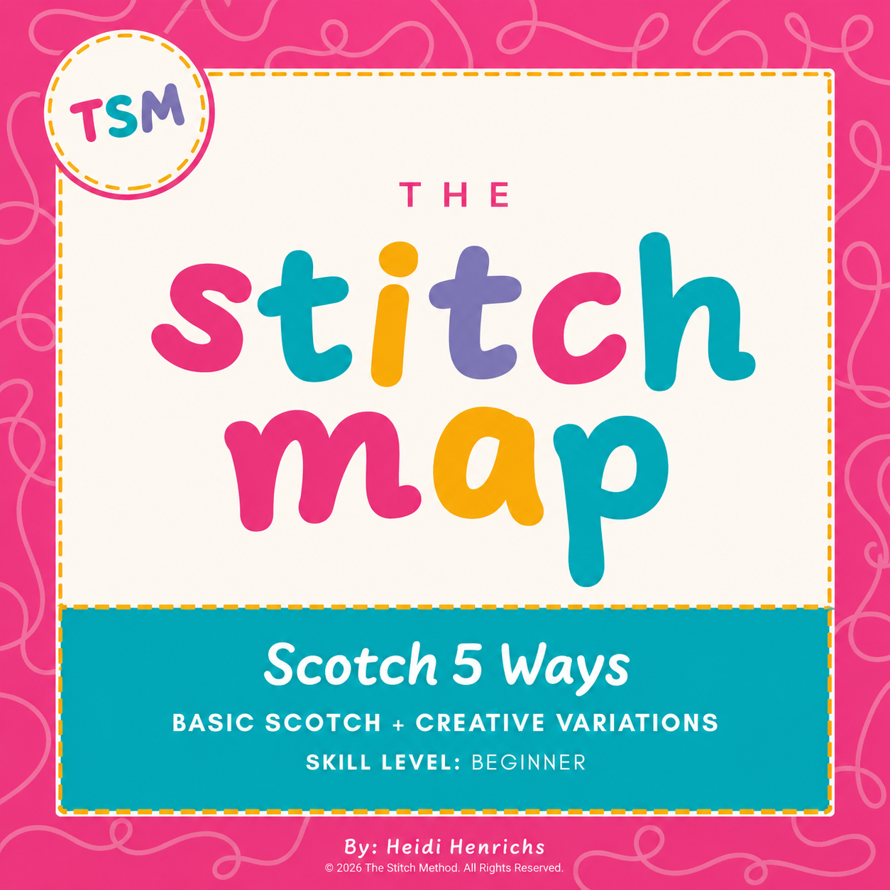 Scotch (5 Ways) Needlepoint Stitch | Stitch Map™ Digital Download + Video Tutorial