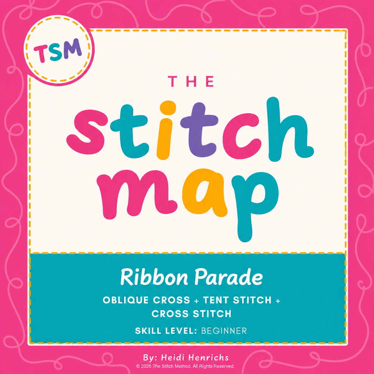 Ribbon Parade Needlepoint Stitch | Stitch Map™ Digital Download + Video Tutorial