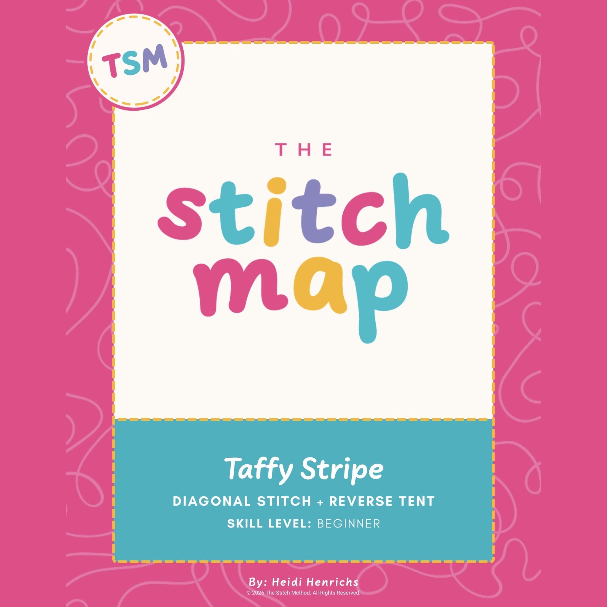 Taffy Stripe Needlepoint Stitch | Stitch Map™ Digital Download + Video Tutorial